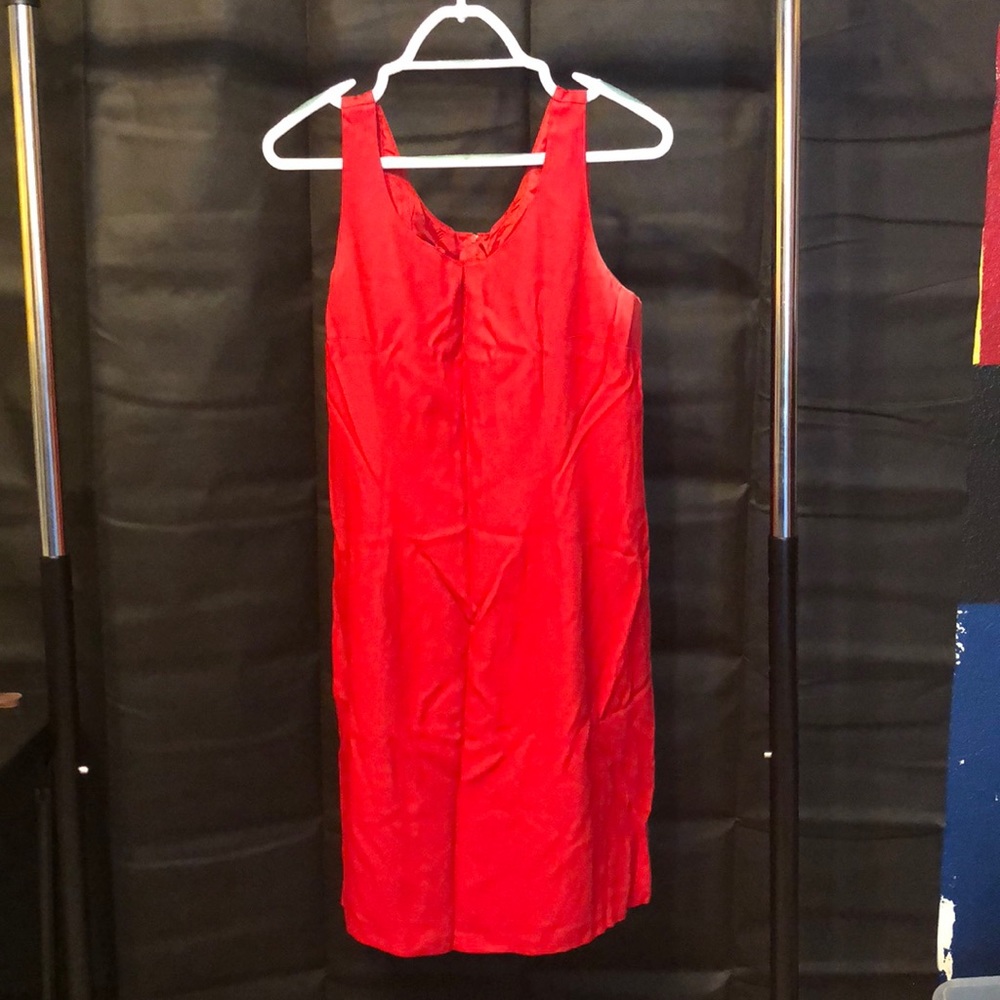 Red body hugging dress